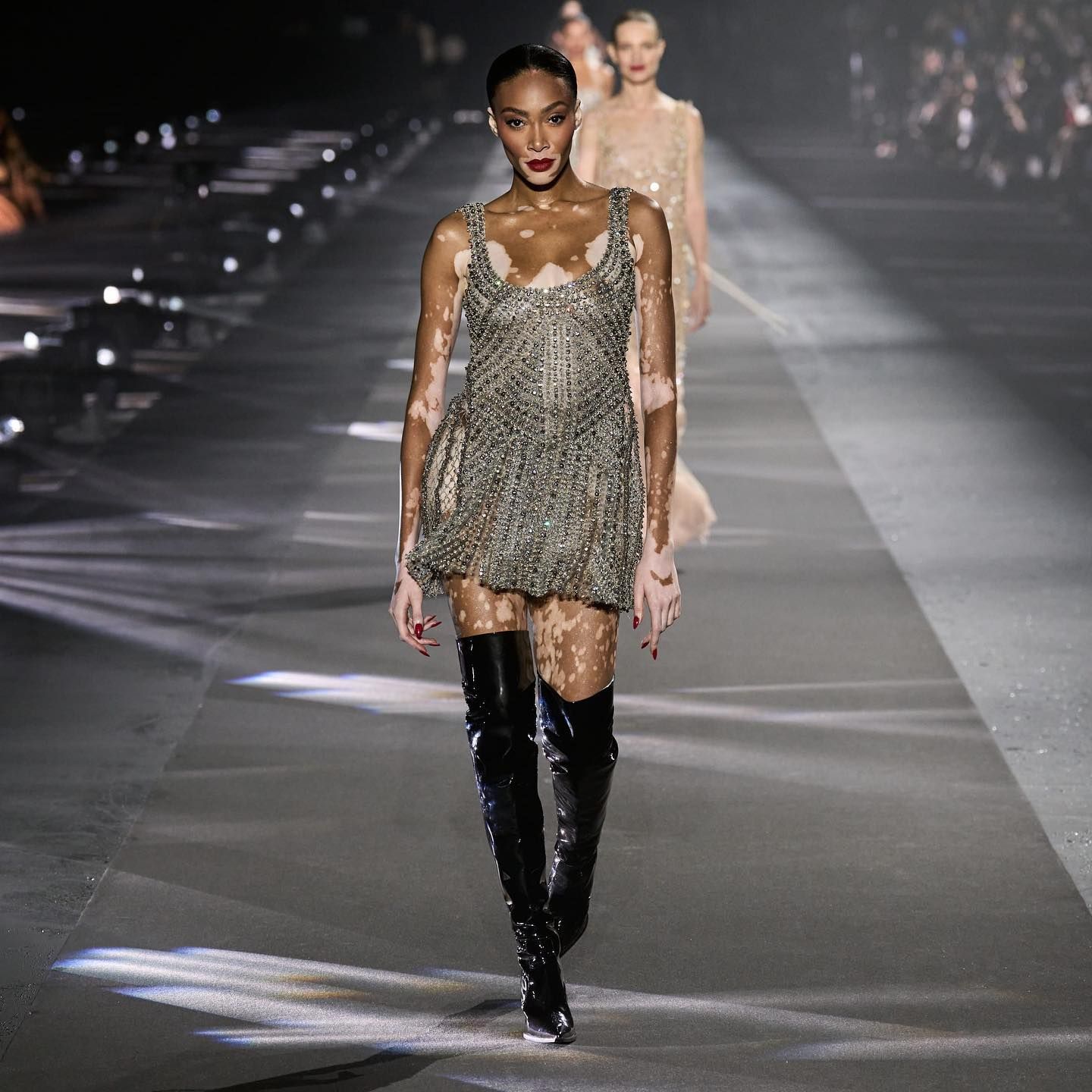 Winnie Harlow in Alberta Ferretti